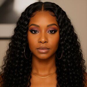 Water Wave Glueless Lace Wig – 20” HD Transparent 4x4 Closure, 100% Brazilian